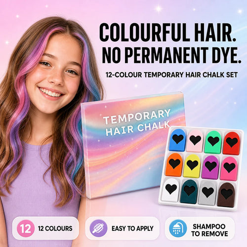 🎨 12-Color Washable Temporary Hair Chalk Set