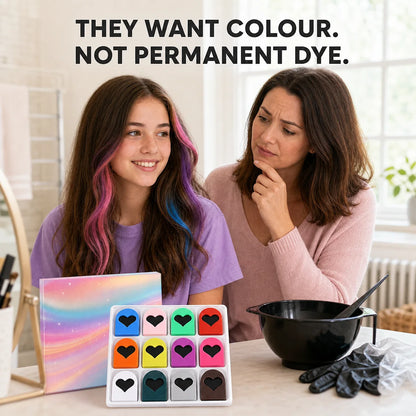 🎨 12-Color Washable Temporary Hair Chalk Set