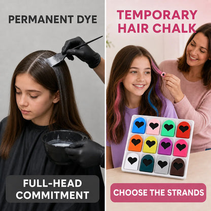🎨 12-Color Washable Temporary Hair Chalk Set