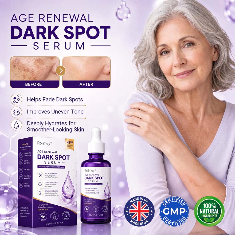 🏉✅Rolimey® Age Renewal Dark Spot Serum — Infused with 10% Niacinamide, Tranexamic Acid & Hyaluronic Acid for Brighter, Smoother-Looking Mature Skin