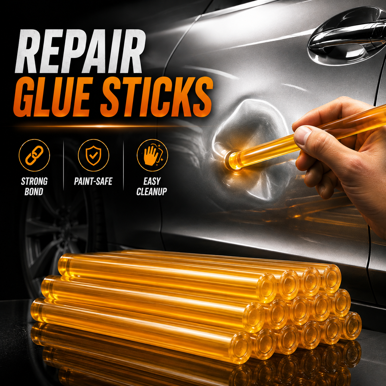 🦄Hot Melt Repair Glue Sticks – Fix Small Cracks, Chips & Dents – Strong Multi-Surface Bond for Home & Car