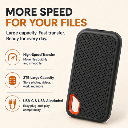⚡2TB Type-C Portable Mini SSD | High-Speed External Storage Drive for Laptop, Desktop & Smartphone🍀