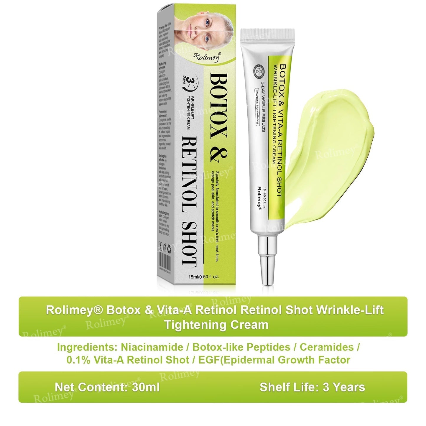 Made and shipped from the UK 🏉Rolimey® Botox & Vita-A Retinol Shot Wrinkle-Lift Tightening cream - Last Day Promotion 70% OFF
