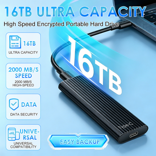 🏆Flash Sale🏉50K+ SOLD! Almost Gone-🔥16TB Large-Capacity Type-C Portable Mini SSD