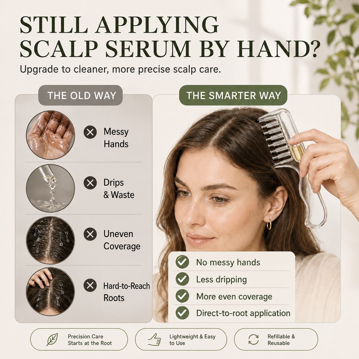 🔥Scalp Serum Applicator Comb – Refillable Oil & Tonic Applicator 💕💕💕
