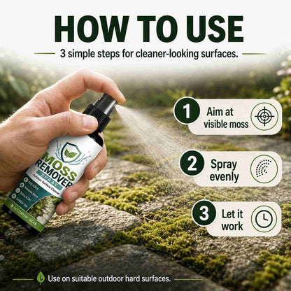 🔥🏉Outdoor Moss Remover Spray – Fast-Acting Formula for Patios, Walkways & Garden Stones – no more fear of slipping and falling🚶‍♂️
