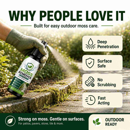 🔥🏉Outdoor Moss Remover Spray – Fast-Acting Formula for Patios, Walkways & Garden Stones – no more fear of slipping and falling🚶‍♂️