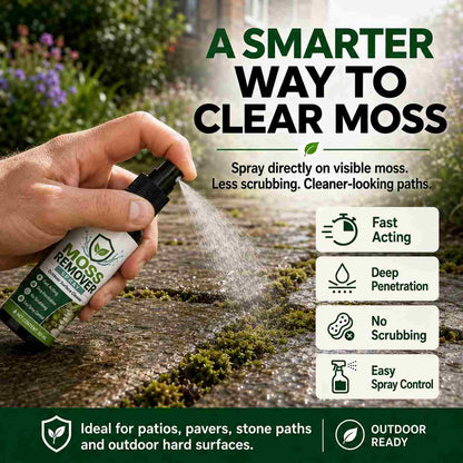 🔥🏉Outdoor Moss Remover Spray – Fast-Acting Formula for Patios, Walkways & Garden Stones – no more fear of slipping and falling🚶‍♂️