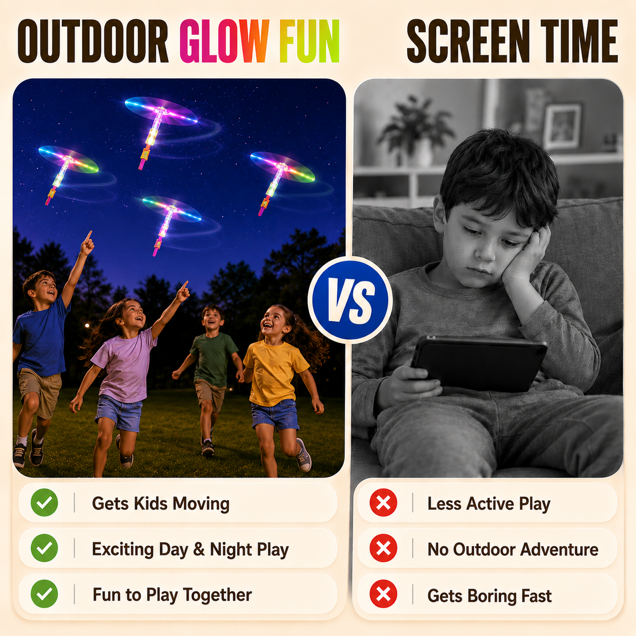 🦄LED Helicopter Slingshot Toy – Easy to Launch, Fun to Light Up the Sky