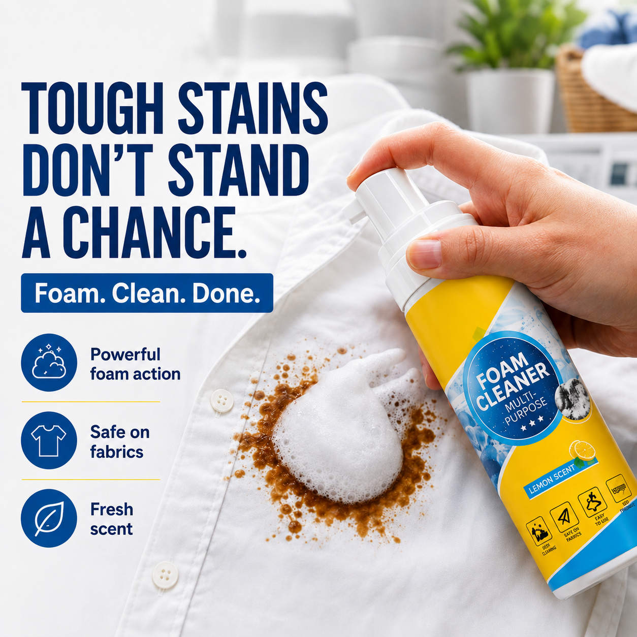🔥Multi-Purpose Foam Cleaner – Deep Clean for Car, Home & Fabric🦄