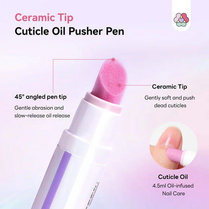 Cuticle Remover Pen Set with Cuticle Oil, Portable Cuticle Softener for Home DIY & Professional Nail Salon Manicure