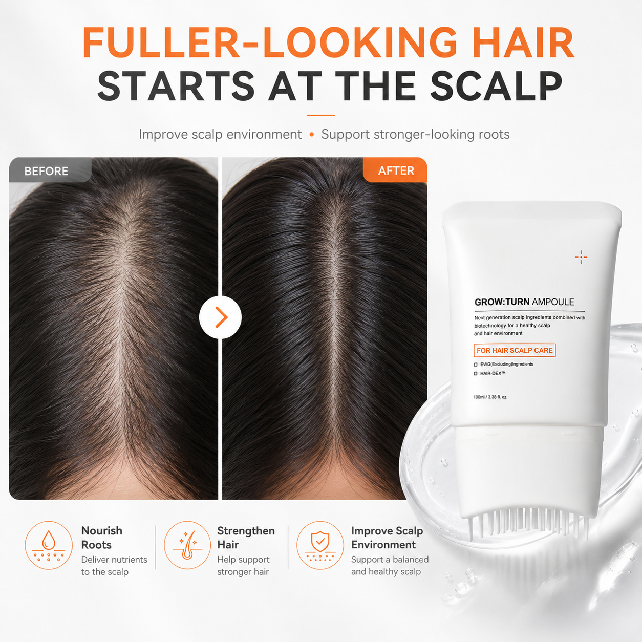 🔥Hair Serum With Built-In Brush,Hair Nourishing Strengthening Essence,Improve Scalp Environment,Scalp Massager💕💕💕