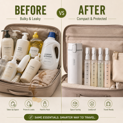 🧴 4-in-1 Travel Toiletry Bottle Shampoo Cosmetic Dispenser🦄