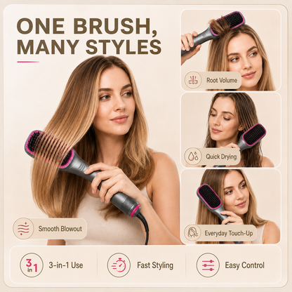 3-in-1 Hair Dryer Brush – Salon-Looking Hair Without Salon Prices🦄