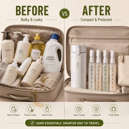 🧴 4-in-1 Travel Toiletry Bottle Shampoo Cosmetic Dispenser