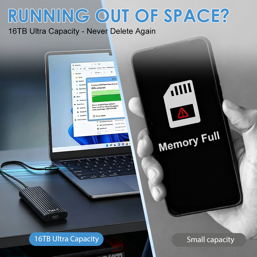 🏆Flash Sale🏉50K+ SOLD! Almost Gone-🔥16TB Large-Capacity Type-C Portable Mini SSD