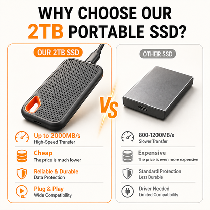 ⚡2TB Type-C Portable Mini SSD | High-Speed External Storage Drive for Laptop, Desktop & Smartphone🍀