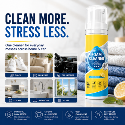 🔥Multi-Purpose Foam Cleaner – Deep Clean for Car, Home & Fabric🦄
