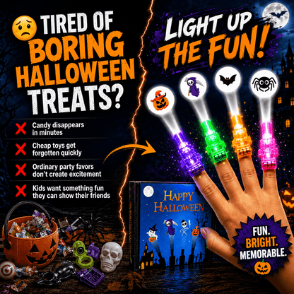 🏉Halloween Finger Lights, Glow Finger Toys for Kids, Party Favor, Halloween Party Decorations & Gifts