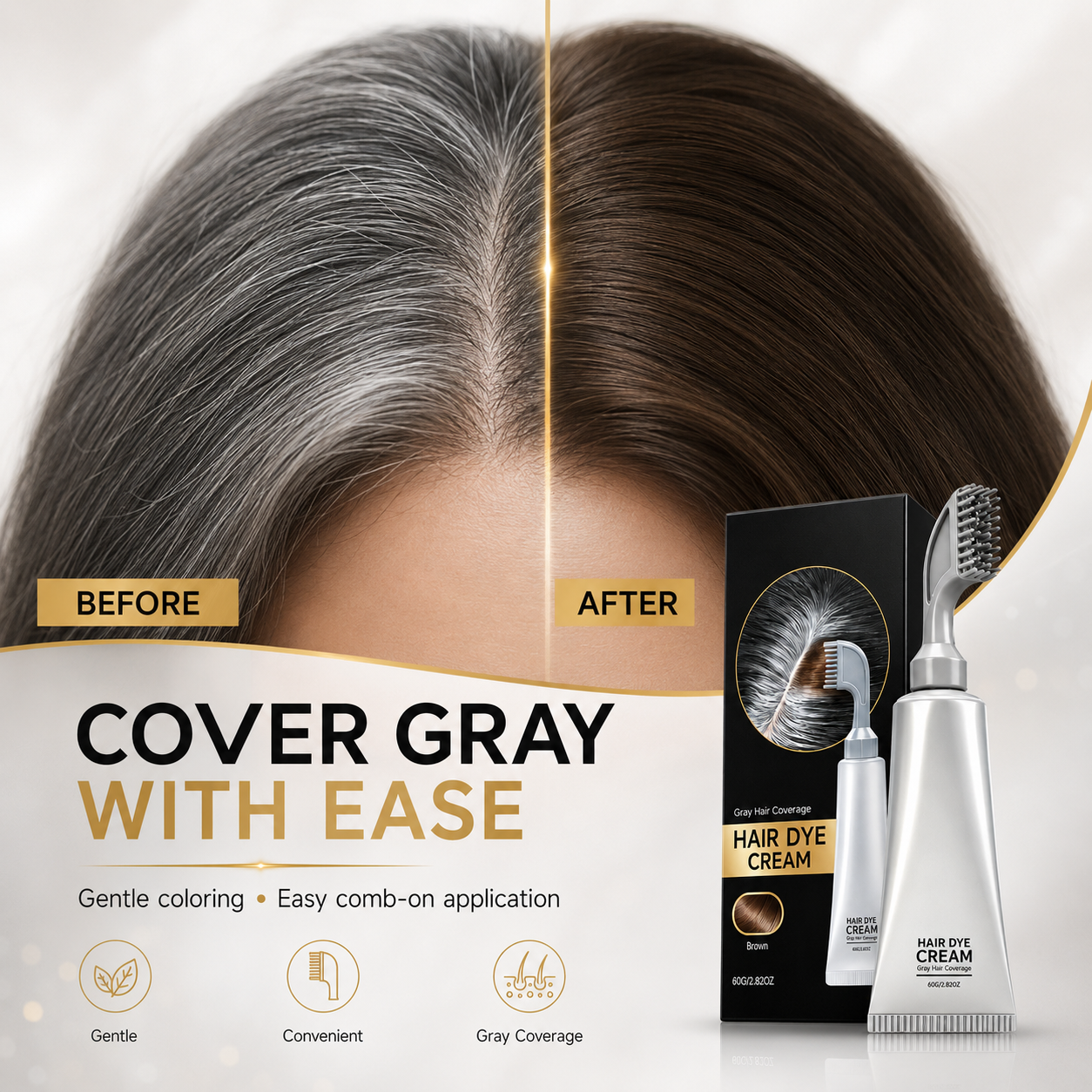 🔥Hair Dye Comb Cream – Restore Your Natural Hair Color & Cover Gray Hair💕💕💕