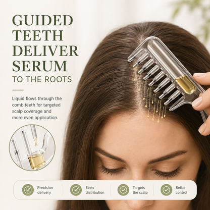 🔥Scalp Serum Applicator Comb – Refillable Oil & Tonic Applicator 💕💕💕