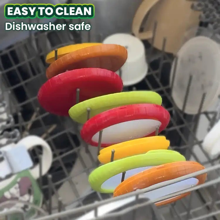 Avasoma®| Set of 4 Reusable Fruit and Veggie Savers - Ideal for Avocados, Tomatoes, Apples, Garlic, Onions, and More🏉 -up