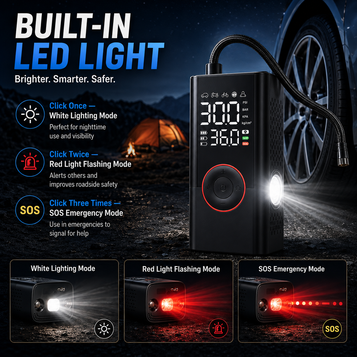 🚗Portable Tire Inflator – Fast Air Pump for Car, Bike, Motorcycle & Sports Balls💕💕💕
