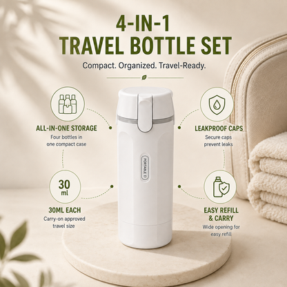 🧴 4-in-1 Travel Toiletry Bottle Shampoo Cosmetic Dispenser🦄