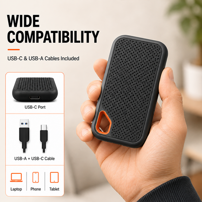 ⚡2TB Type-C Portable Mini SSD | High-Speed External Storage Drive for Laptop, Desktop & Smartphone🍀