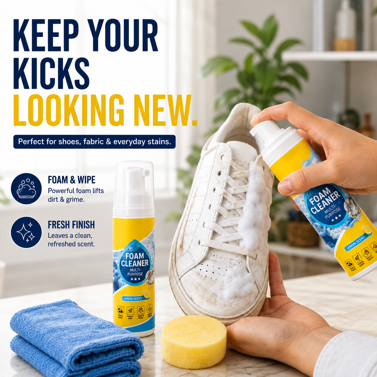 🔥Multi-Purpose Foam Cleaner – Deep Clean for Car, Home & Fabric🦄