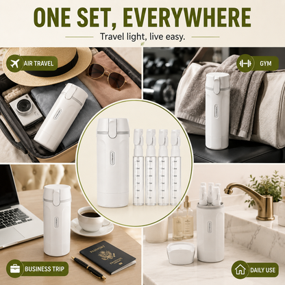 🧴 4-in-1 Travel Toiletry Bottle Shampoo Cosmetic Dispenser🦄