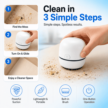 Portable Mini Vacuum Cleaner, Powerful Cleaning for Hidden Dust & Crumbs-up❤️❤️❤️❤️