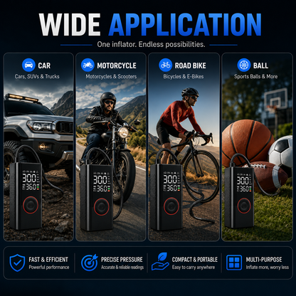🚗Portable Tire Inflator – Fast Air Pump for Car, Bike, Motorcycle & Sports Balls💕💕💕