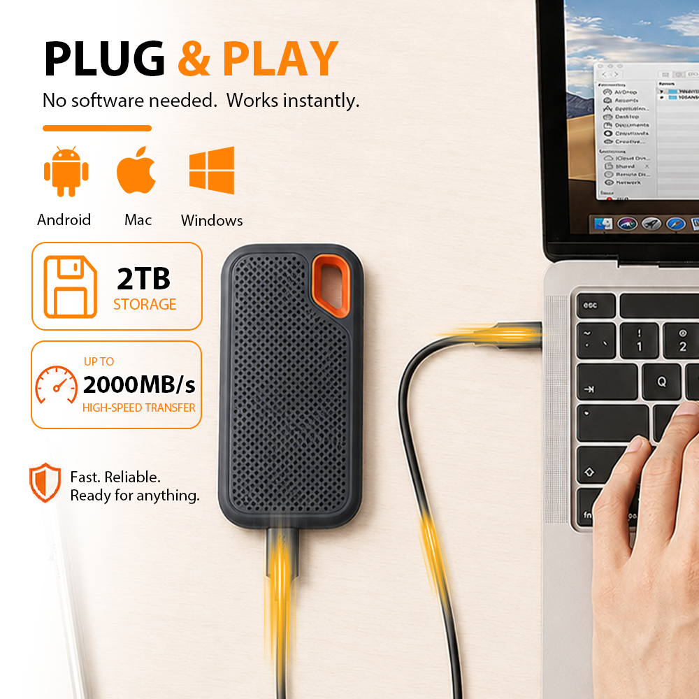 ⚡2TB Type-C Portable Mini SSD | High-Speed External Storage Drive for Laptop, Desktop & Smartphone🍀