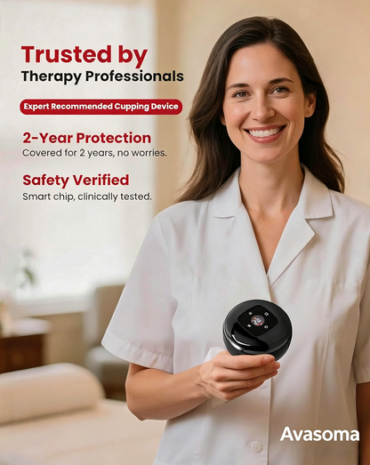🛡️Avasoma® Smart Cupping Therapy Device: Professional AI-Powered Pain Relief, Deep Tissue Massage & Red Light Therapy for Muscle Recovery