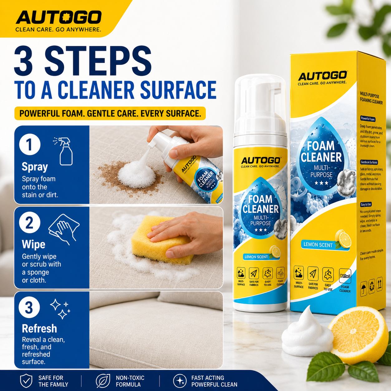 🔥Multi-Purpose Foam Cleaner – Deep Clean for Car, Home & Fabric🦄 💕💕💕