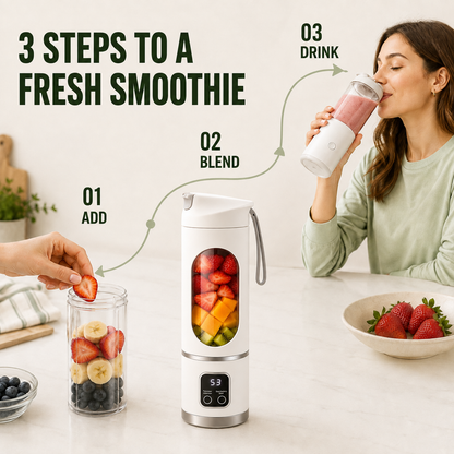 🥤Ultra-Portable Rechargeable Blender – 450ml, USB-C Rechargeable – HOME · OFFICE · GYM · TRAVEL