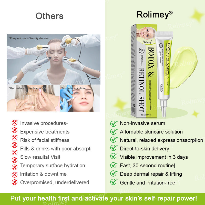 Made and shipped from the UK 🏉Rolimey® Botox & Vita-A Retinol Shot Wrinkle-Lift Tightening cream - Last Day Promotion 70% OFF