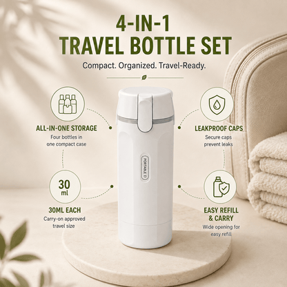🧴 4-in-1 Travel Toiletry Bottle Shampoo Cosmetic Dispenser