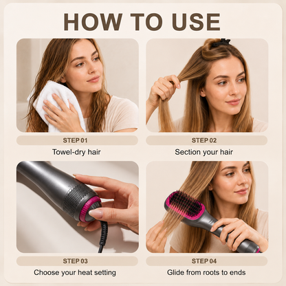 3-in-1 Hair Dryer Brush – Salon-Looking Hair Without Salon Prices🦄