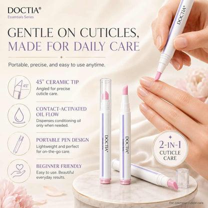 Cuticle Remover Pen Set with Cuticle Oil, Portable Cuticle Softener for Home DIY & Professional Nail Salon Manicure