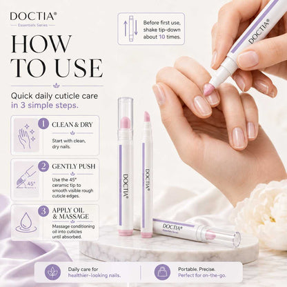 Cuticle Remover Pen Set with Cuticle Oil, Portable Cuticle Softener for Home DIY & Professional Nail Salon Manicure