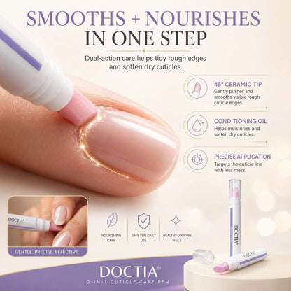 Cuticle Remover Pen Set with Cuticle Oil, Portable Cuticle Softener for Home DIY & Professional Nail Salon Manicure