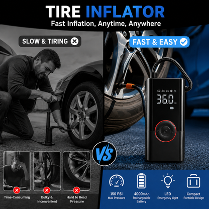 🚗Portable Tire Inflator – Fast Air Pump for Car, Bike, Motorcycle & Sports Balls💕💕💕