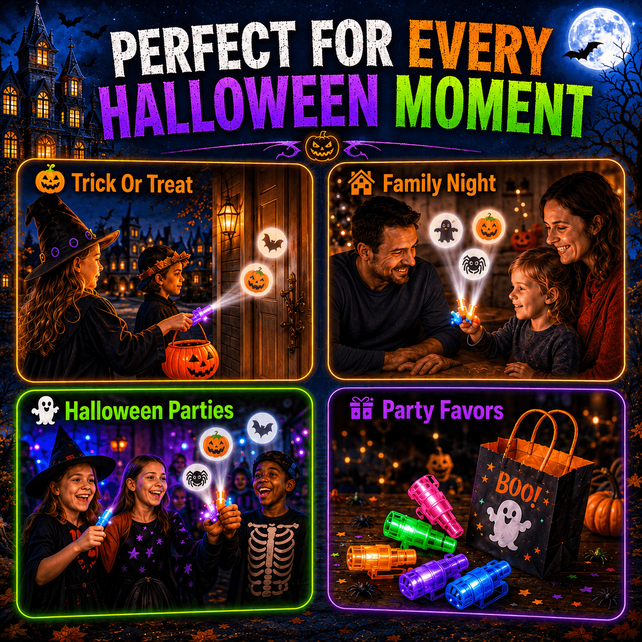 🏉Halloween Finger Lights, Glow Finger Toys for Kids, Party Favor, Halloween Party Decorations & Gifts