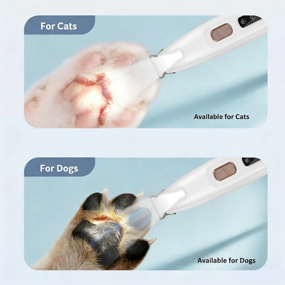 Precision Pet Paw Trimmer with LED Light – Ultra-Quiet, Cordless & Waterproof Grooming Kit