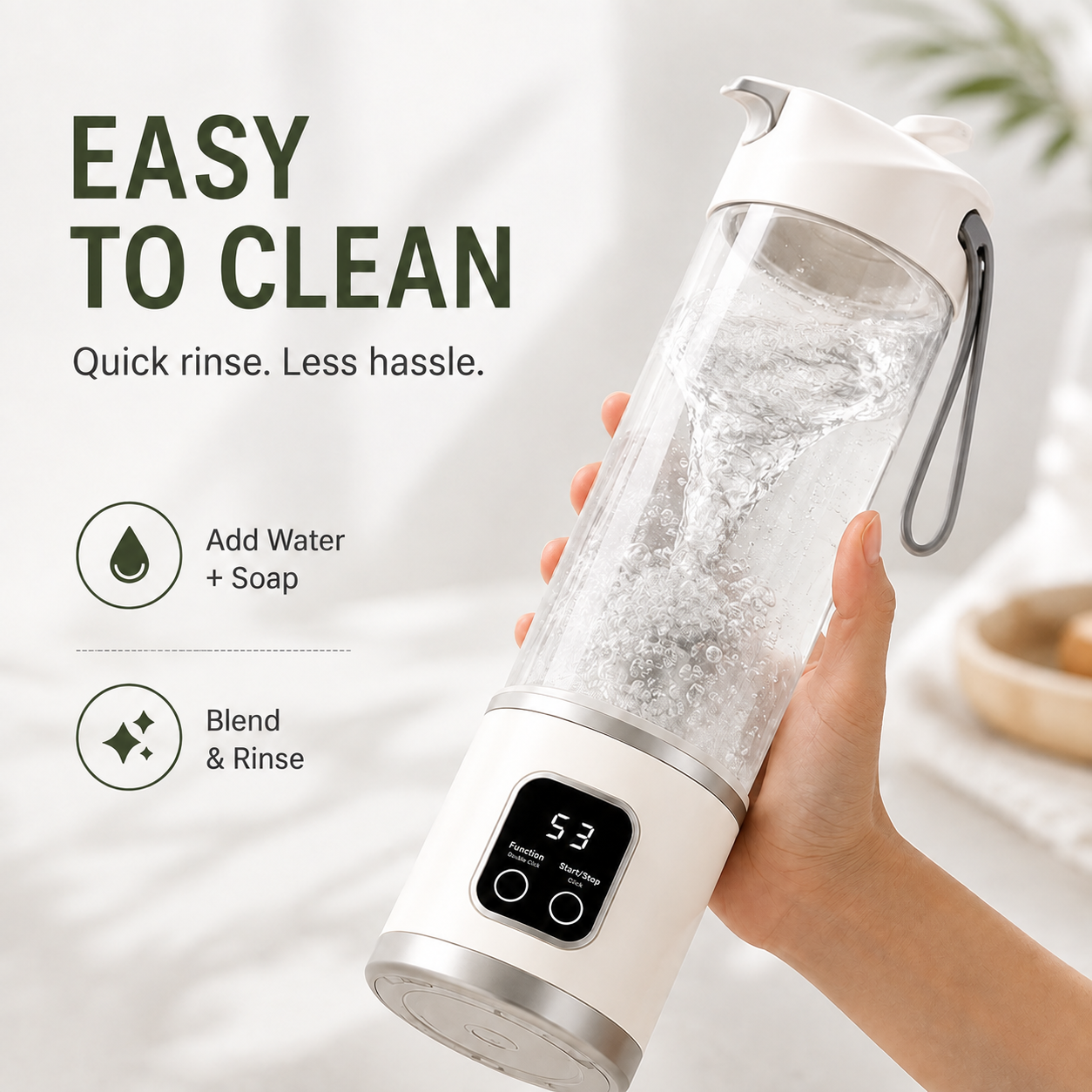 🥤Ultra-Portable Rechargeable Blender – 450ml, USB-C Rechargeable – HOME · OFFICE · GYM · TRAVEL