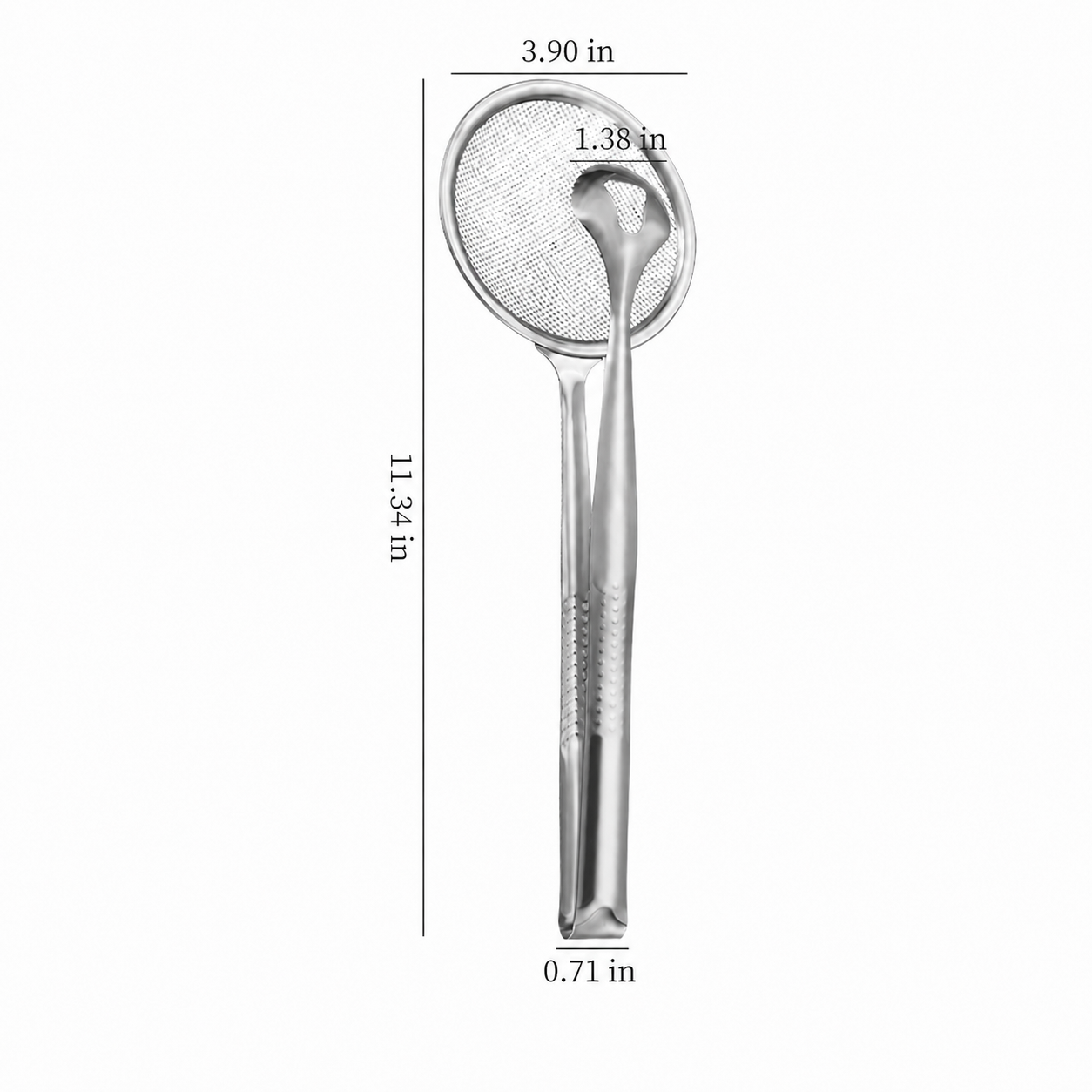 🔥 50% OFF 🍟 2-in-1 Stainless Steel Oil Strainer Tongs