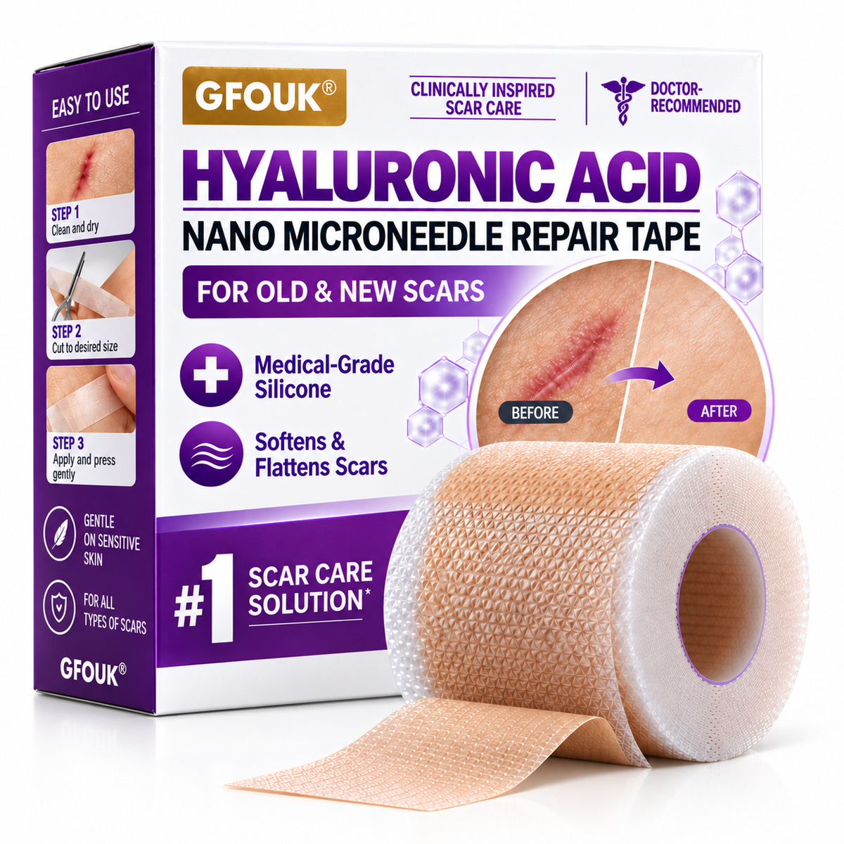 ✅GFOUK® Hyaluronic Acid Nano Microneedle Repair Tape🏉