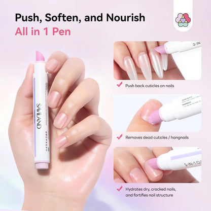 Cuticle Remover Pen Set with Cuticle Oil, Portable Cuticle Softener for Home DIY & Professional Nail Salon Manicure